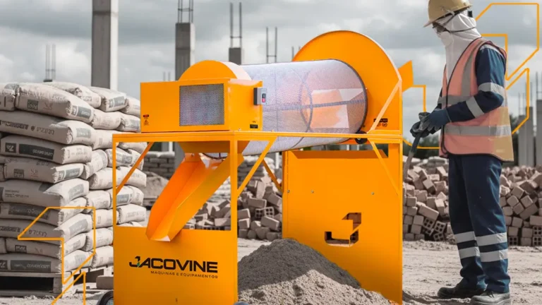 mockup peneira elétrica mpr1 em canteiro de obras de construção civil
